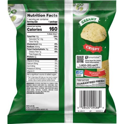 Lay's® Sour Cream & Onion Flavored Potato Chips, 1 oz - Smith’s Food ...