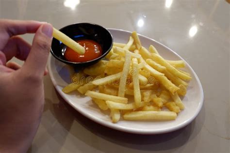 French Fries with Spicy Sauce are an Appetizing Snack for Breakfast ...