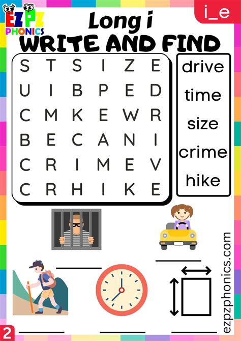 Group2 I_E Words Write And Find Long I Phonics Worksheet - ezpzphonics.com