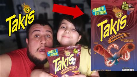 TRYING TAKIS (SCORPION BBQ TORTILLA CHIP) - YouTube