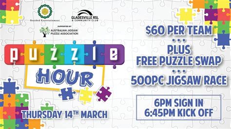 PUZZLE HOUR @ Gladesville RSL , Gladesville RSL and Community Club, Sydney, 14 March 2024 ...