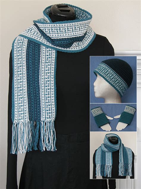 Reversible Celtic-Inspired Scarf Set - Kathryn Clark Crochet