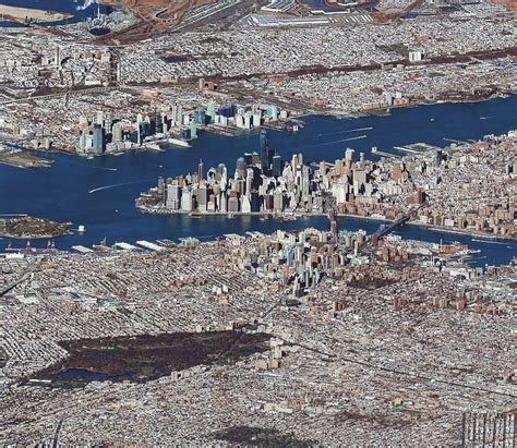 New York City image captured by the Worldview-3 satellite at an extremely low angle ...