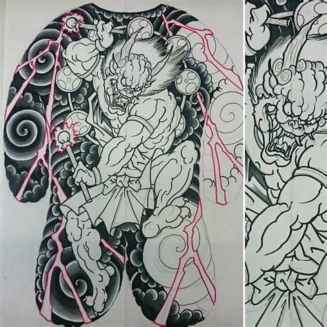 #workinprogress on this #raijin full #backpiece #design #art #drawing # ...