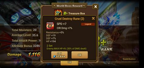 First 6* rune from world boss : r/summonerswar