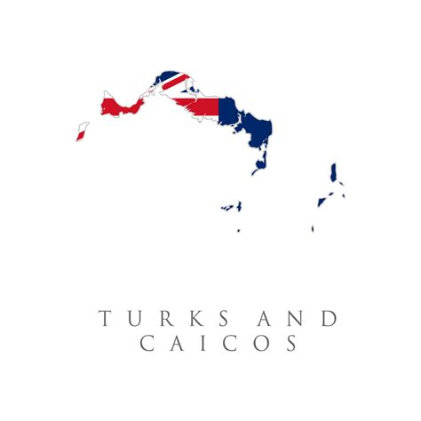 Map and flag Turks and Caicos of Vector. The flag of the country in the ...