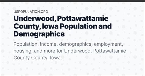 Underwood, Pottawattamie County, Iowa Population | Income, Demographics ...