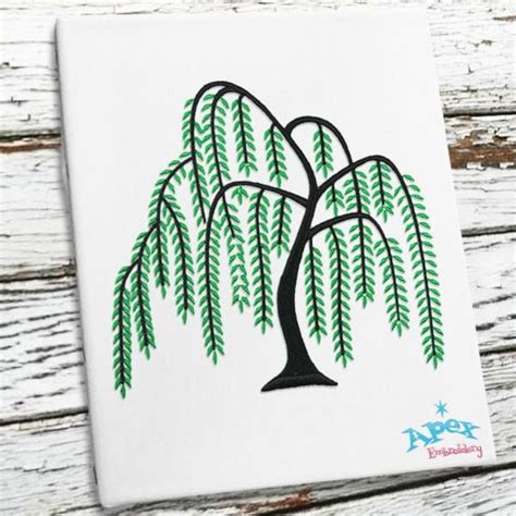 Willow Tree Embroidery Design with 5" | Nature embroidery designs, Embroidery designs, Embroidery