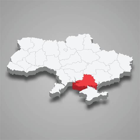 Kherson Oblast. Region location within Ukraine 3d map 22803125 Vector ...