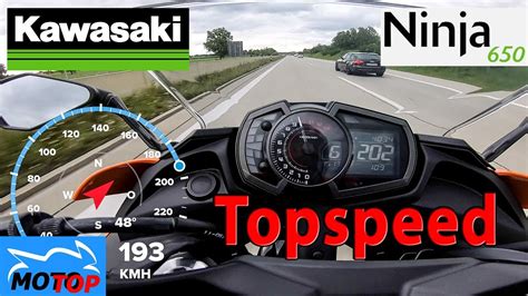 Kawasaki Ninja 650 - TOPSPEED on Autobahn - GPS 199km/h - YouTube