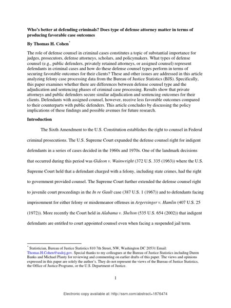 Who's Better at Defending Criminals? Does Type of Defense Attorney ...