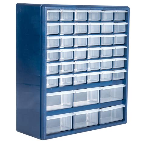 Plastic Storage Drawers – 42 Compartment Organizer- Blue | Nellis Auction