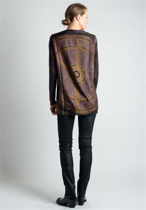 Avant Toi Light Cashmere Sweater with Graphic Silk Back in Marsala | Santa Fe Dry Goods ...