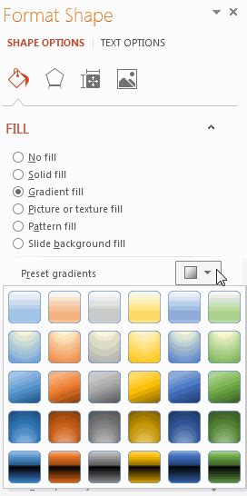 Microsoft Office Tutorials: Add a gradient color to a shape