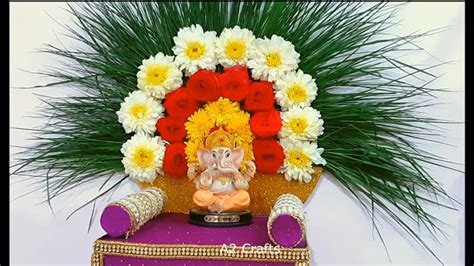 Garike(Durva Grass) Background Decoration for Ganesha|| Ganpati Makhar Decoration ideas - YouTube