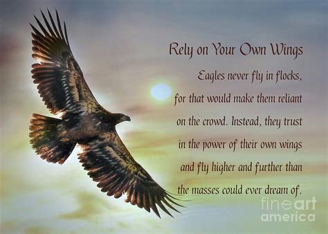 Encouragement Golden Eagle Rely on Your Own Wings Inspirational Photograph by Stephanie Laird ...