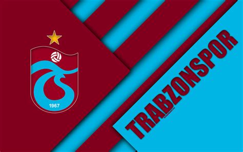 Download wallpapers Trabzonspor FC, emblem, 4k, red blue abstraction, material design, logo ...