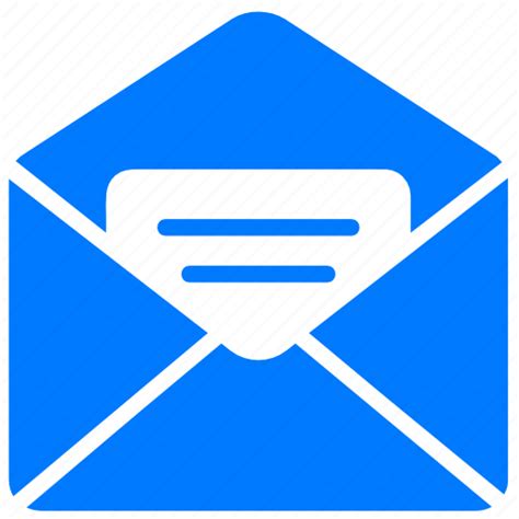 Blue, document, email, envelope, letter, mail, message, open icon