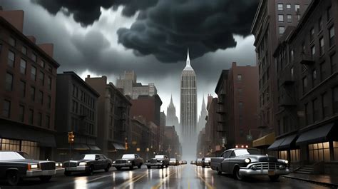 Gotham City Skyline Cinematic Panorama of Brooding Dark Clouds | MUSE AI