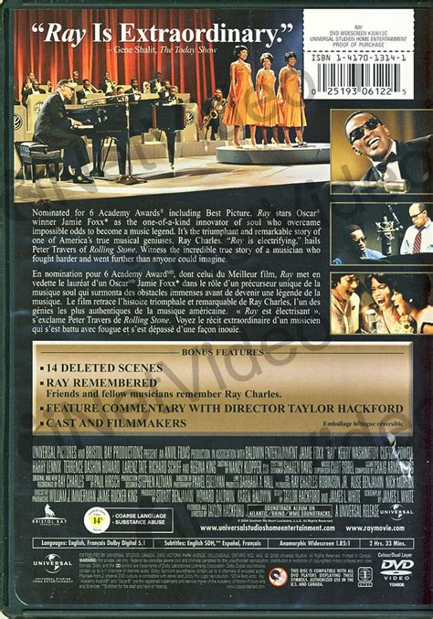 Ray (2004 Academy Award Winner cover) on DVD Movie