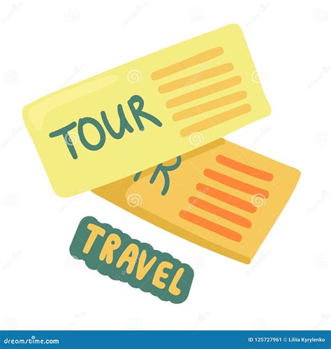 Tickets To Travel. Two Tour Coupons Stock Illustration - Illustration of tourist, world: 125727961