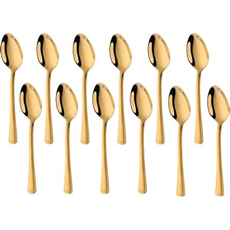 SUNSHENGEUR Coffee Spoons Set of 12, Mini Coffee Spoons, Stainless Steel Espresso Spoons, Small ...