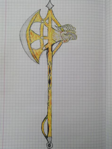 My attempt at drawing divine axe rhitta from memory. : r/NanatsunoTaizai