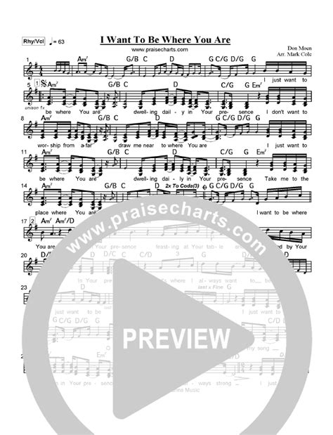 I Want to Be Where You Are Sheet Music PDF (Don Moen) - PraiseCharts