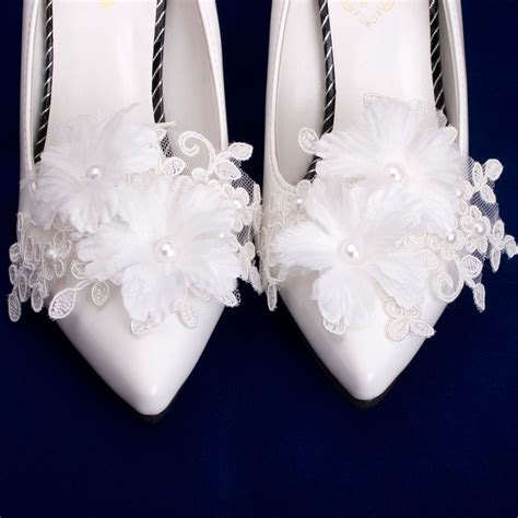 Wedding Bridal Shoe Clips Shoe Ornaments,Organza Flower Shoe Clips,Wedding Corsage Shoe Clips ...