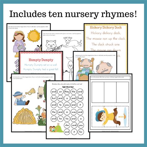 Printable Nursery Rhyme Activities Bundle for Preschool