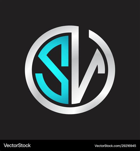 Sv initial logo linked circle monogram Royalty Free Vector