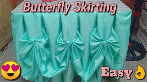 Table Skirting | Simple Pleats with Butterfly | DIY SKIRTING FOR ONLINE CLASS - YouTube
