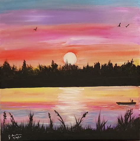 Sunset Fishing Painting by Terry Feather - Fine Art America