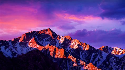 macOS Sierra Wallpaper 4K, Glacier mountains, Snow covered