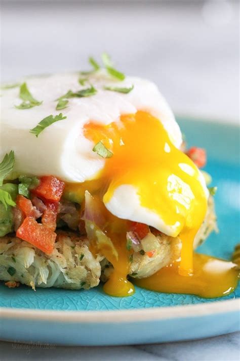 Crab Cakes Benedict with Avocado Relish | Skinnytaste