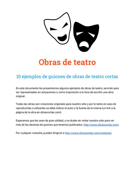 10 Ejemplos de Guiones de Obras de Teatro Cortas - Obras de teatro 10 ejemplos de guiones de ...