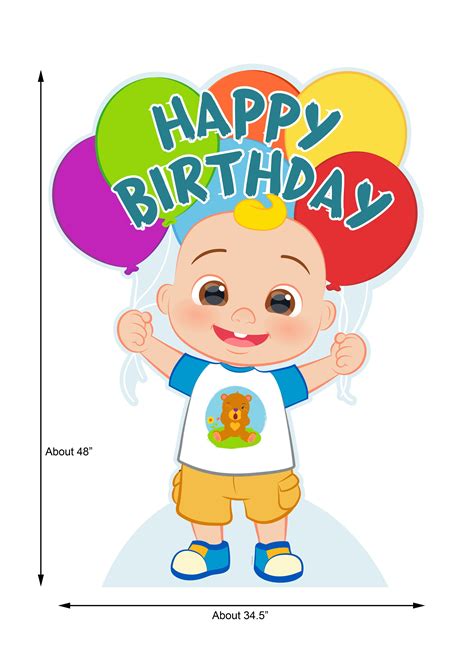 Cocomelon JJ Happy Birthday Standee, 4' Tall Freestanding Sign - Walmart.com | Happy birthday ...