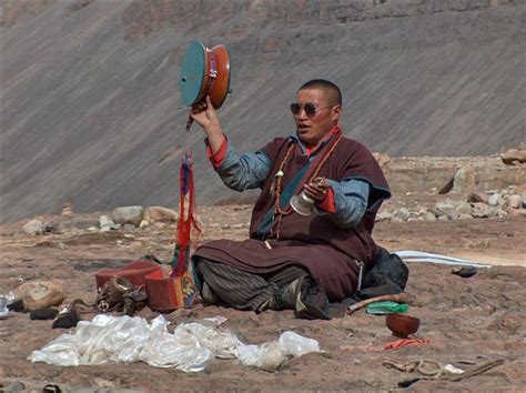 Monk at sky burial place. | Tibet, Buddhism, Buddhist