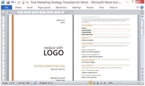 Free Marketing Strategy Template for Word