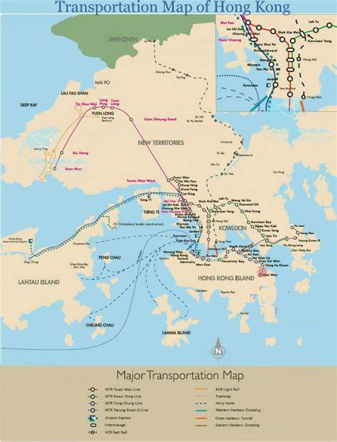 Hong Kong ferry map - Hong Kong ferry routes map (China)