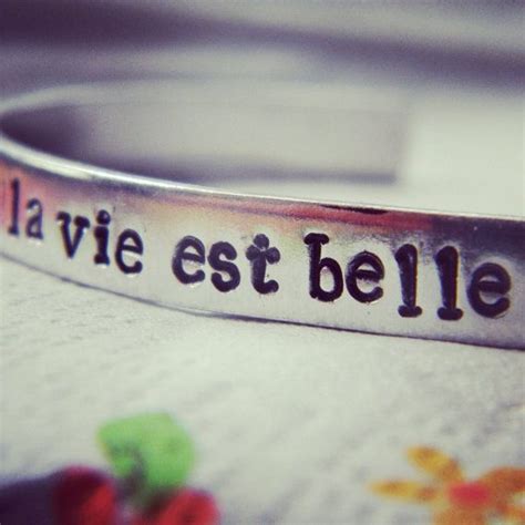 La vie est belle french meaning of life is beautiful available in aluminum /copper/brass ...