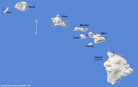 Hawaiian Islands Map - Map of Hawaii Islands