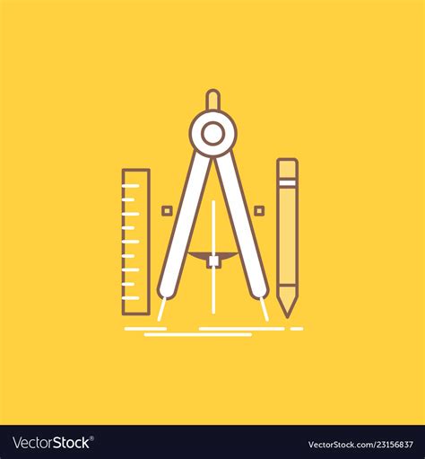 Build design geometry math tool flat line filled Vector Image