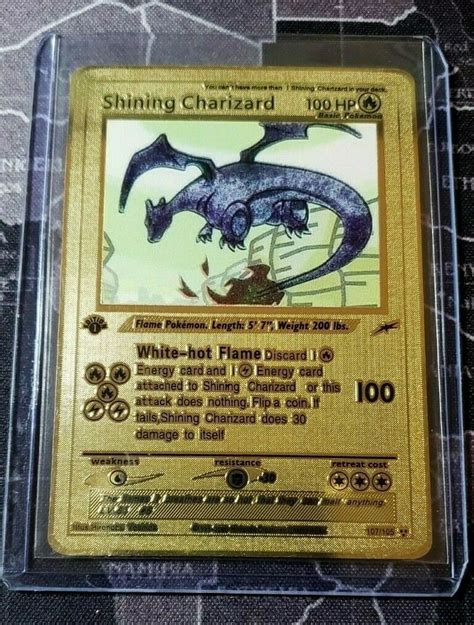 Pokemon Shining Charizard Neo Destiny 1st Edition Hard Gold Metal ...