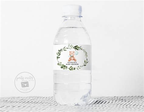 Teddy Bear Water Bottle Labels Bear Baby Shower Water Labels | Etsy