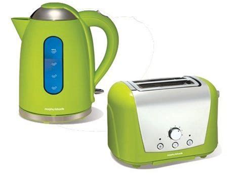 MORPHY RICHARDS ACCENTS Lime Green JUG KETTLE 1.7 LITRE (43804) & 2 SLICE Lime Green TOASTER ...