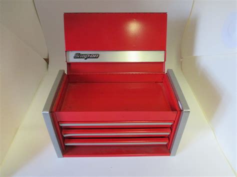 Vintage Snap on Tool box micro mini red desktop office storage trinkets tools 3 drawers | Carol ...