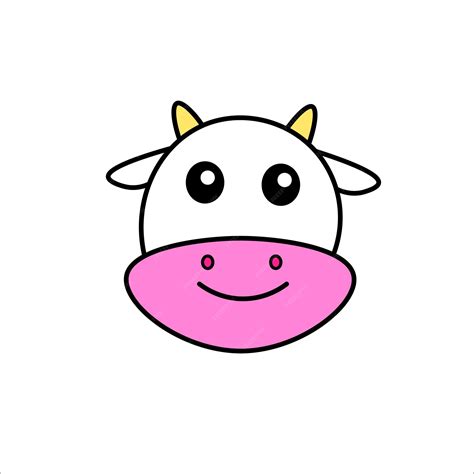 Premium Vector | Cute cow vector and simple icon vector animal character