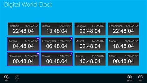 Digital World Clock for Windows 10