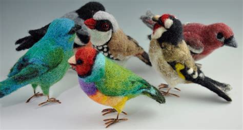 Needle felted finches by Jennifer Field Studios 2015 Felt Diy, Handmade Felt, Felt Crafts ...